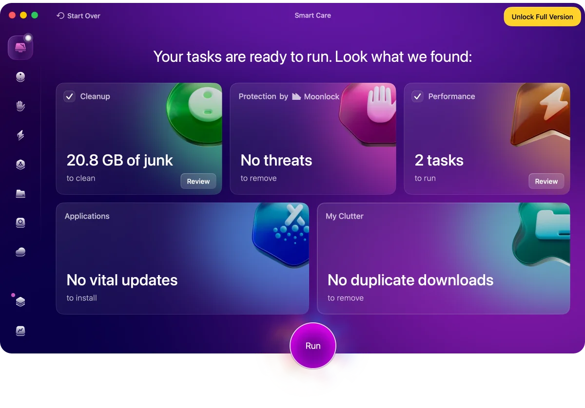 CleanMyMac after the scan of the An iPhone developer’s Mac