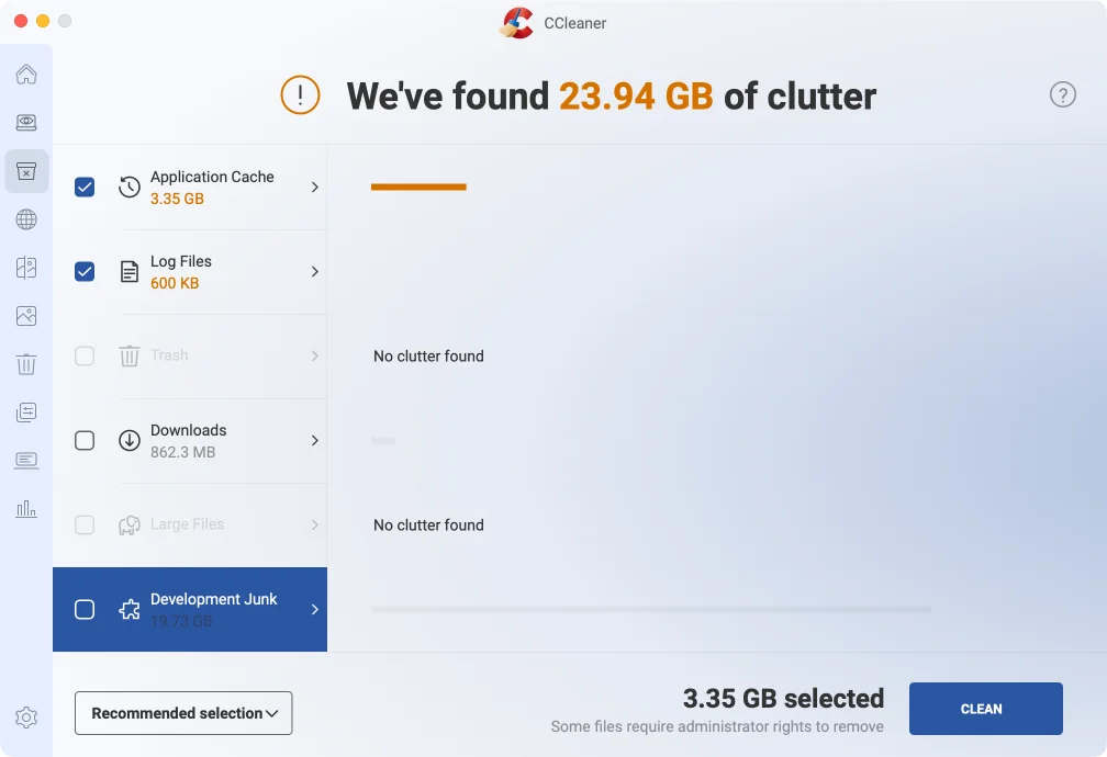 CCleaner после поиска: Mac разработчика под iPhone