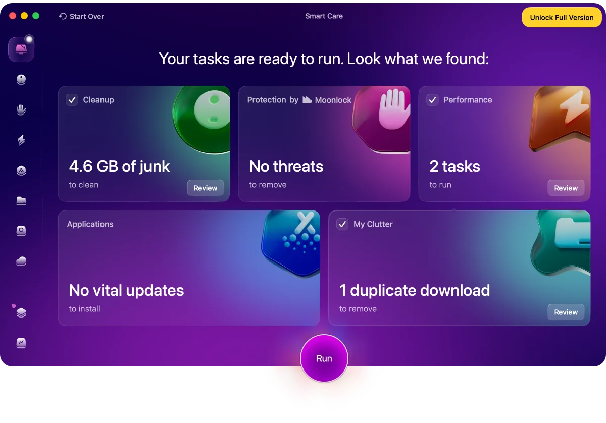CleanMyMac после поиска: Mac фотографа