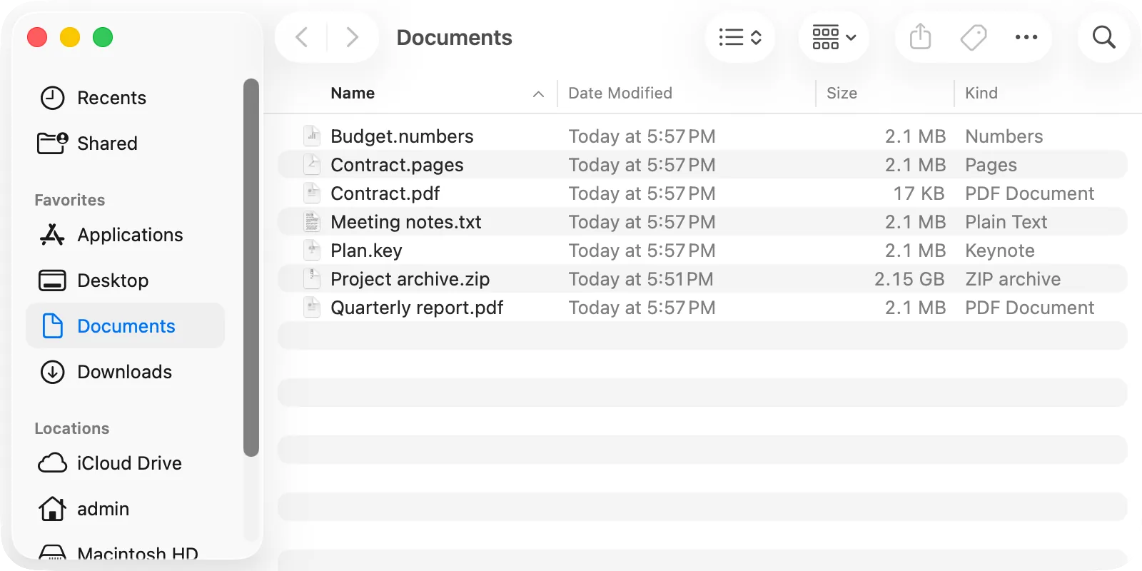 The context menu of an empty spot in a Finder window with «New Folder»