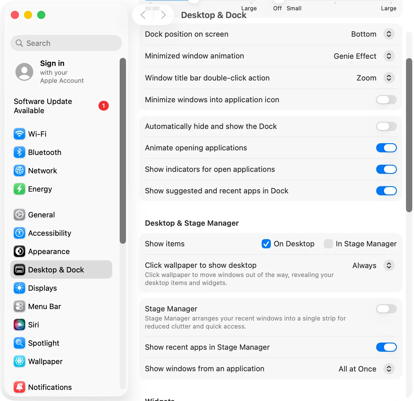 System Settings, Desktop & Dock: «Close windows when quitting an application»